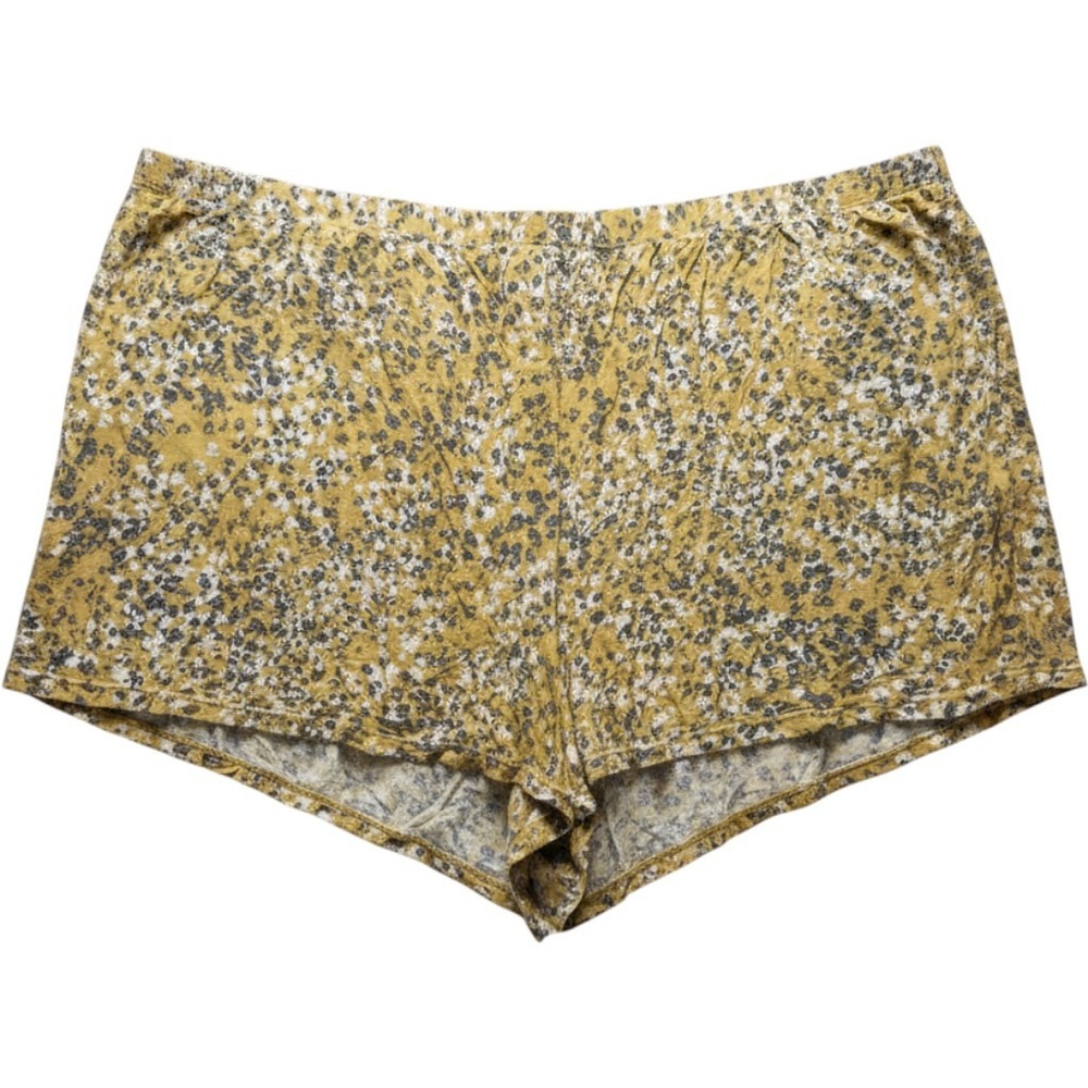 Secret Treasures Sleep Shorts Womens 3X Yellow Floral Jersey Sleepwear Soft